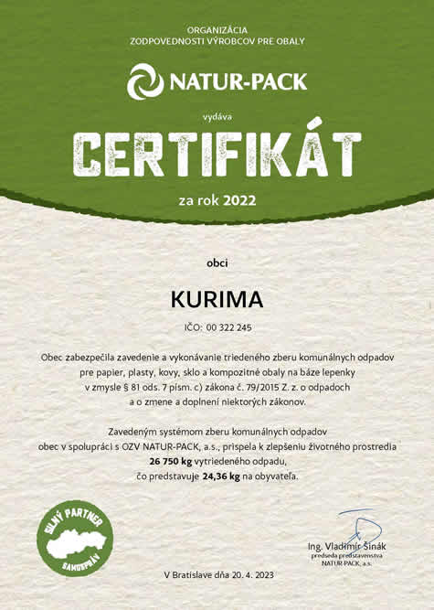 Certifikat vývoz odpadu